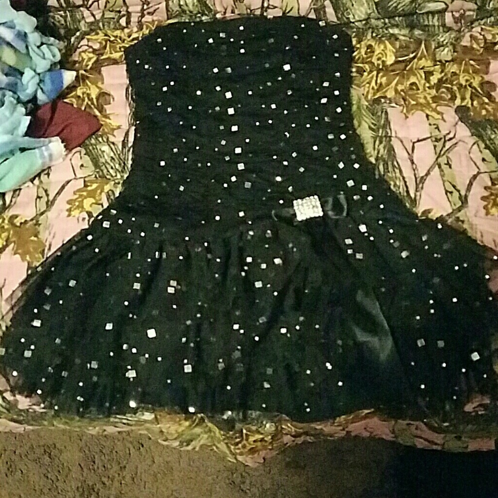 Short frilly black masquerade dress